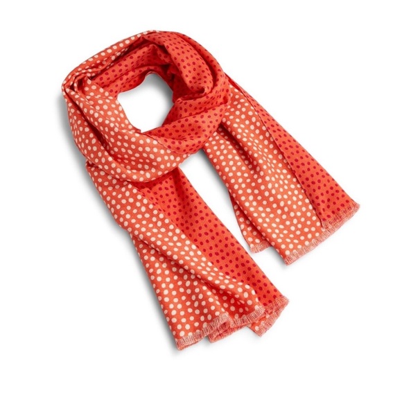 Vera Bradley Accessories - NWOT!! Vera Bradley Coral Meadow Reversible Polka Dots Print Scarf